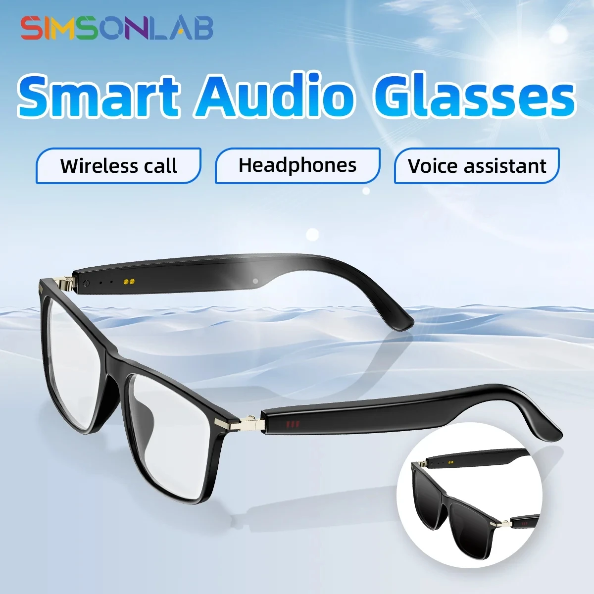 

Умные очки, интеллектуальные солнцезащитные очки, Bluetooth-наушники, уличные водонепроницаемые поляризационные линзы с фильтрацией синего света, мужские и женские подарки