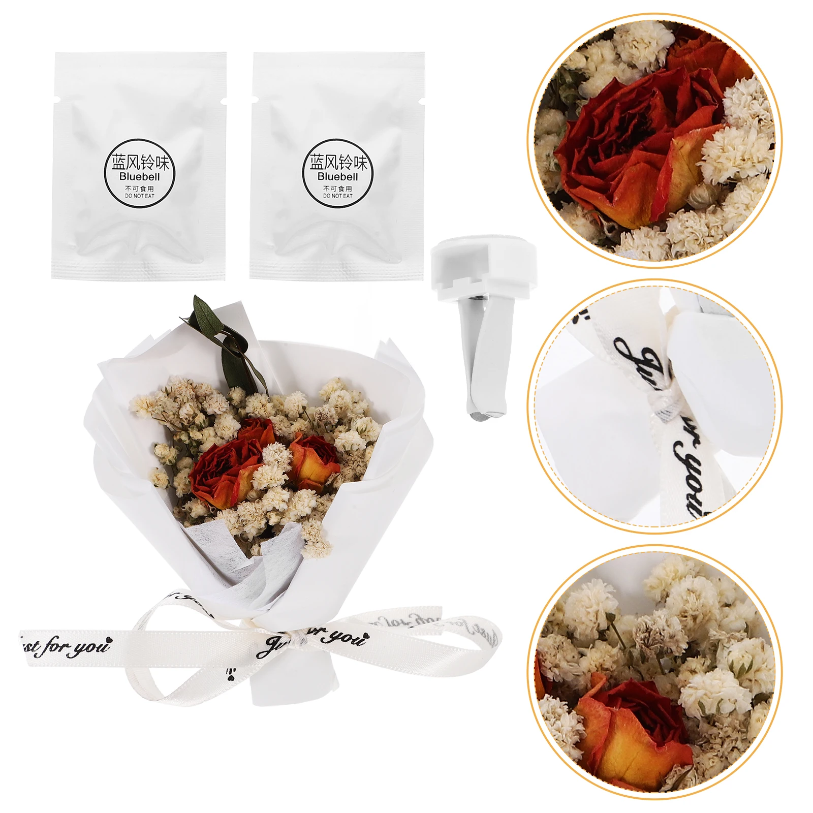 

Dried Flower Car Vent Clip Aromatherapy Tablets Cute Plastic Outlet Clips Air Freshener Decor Accessories Stylish Elegant Long