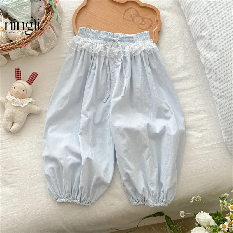 girls' summer clothes baby girls' pants summer thin children's lantern pants  children's casual pants
