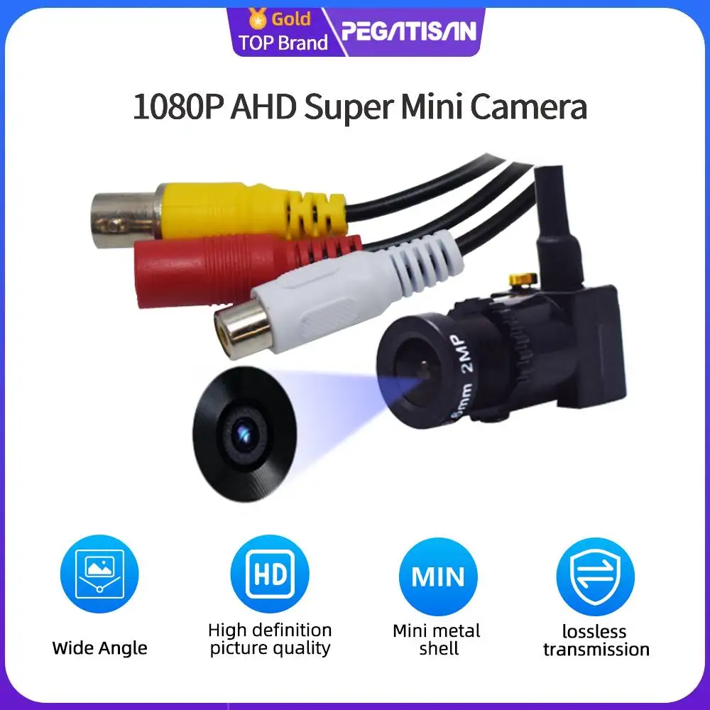 

PEGATISAN 1080P HD Mini AHD Camera 3.6mm Lens Security Surveillance CCTV Camera With audio Microphone BNC Video Connector