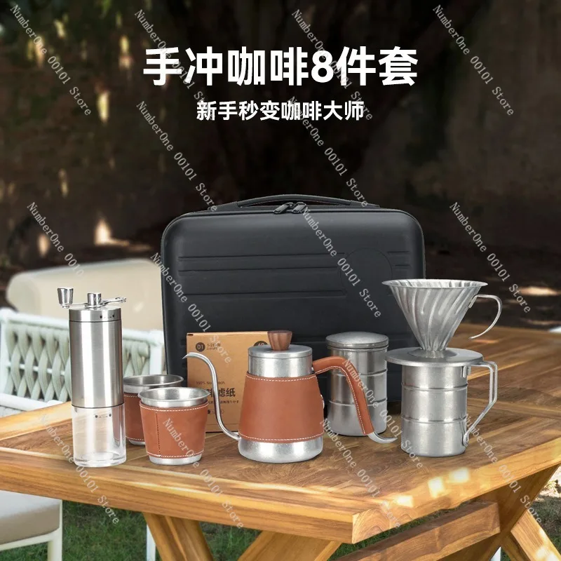 Portable Espresso Coffee Set with Handbag,Outdoor Travel Coffee Utensils,Complete Espresso Coffee Kit,Ideal Festival or Gift Set