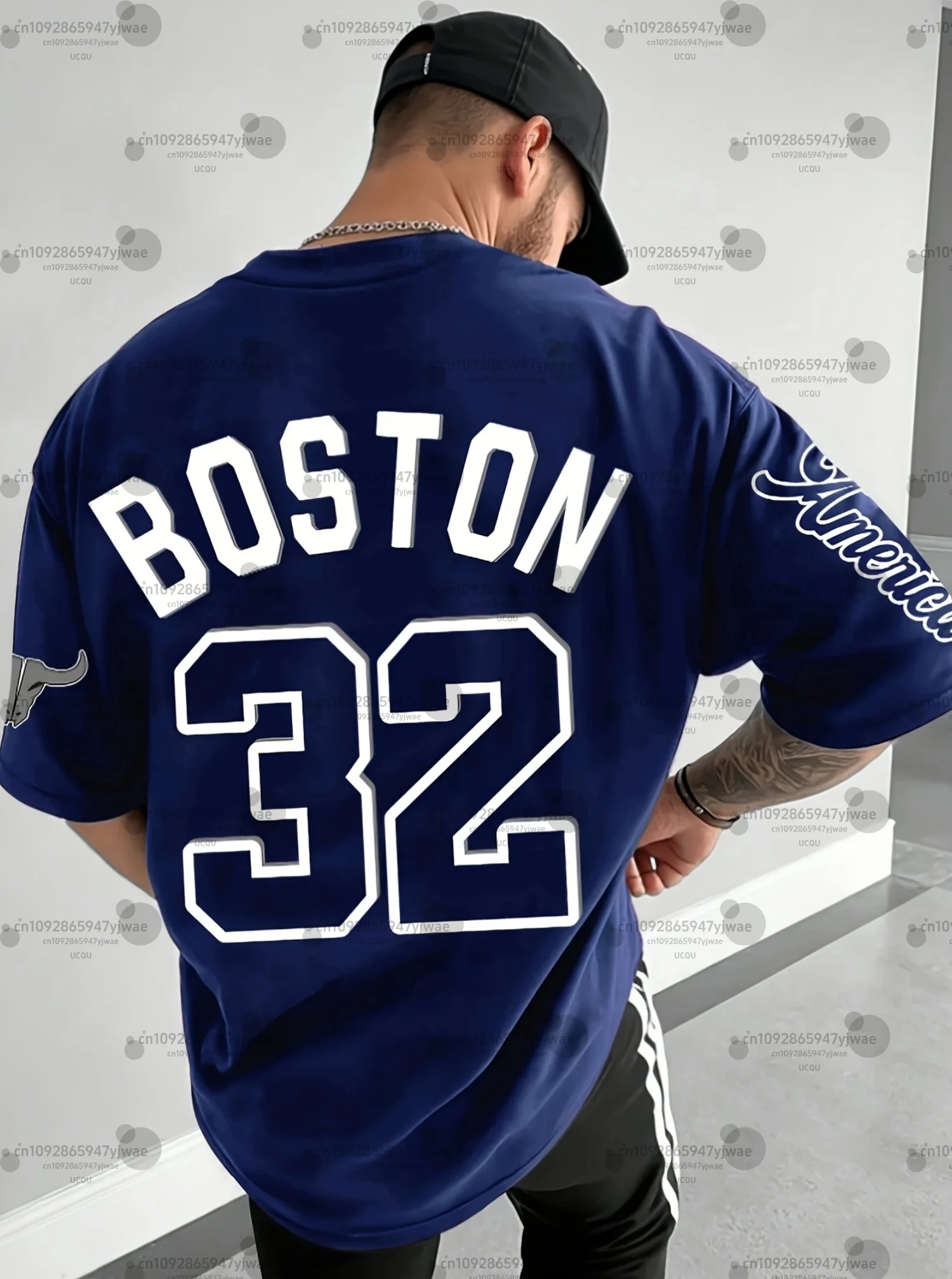 2025 Summer Men Boston No.32 Graphic T Shirt Lightweight Quick Dry Men Short Sleeve Football Jersey T-Shirt Outdoor Men Clothing