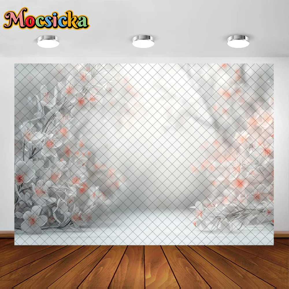 Mocsicka التصوير خلفية خلفية زرقاء الوردي الزهور الديكور خلفية الوليد المرأة الحامل صورة استوديو الدعائم