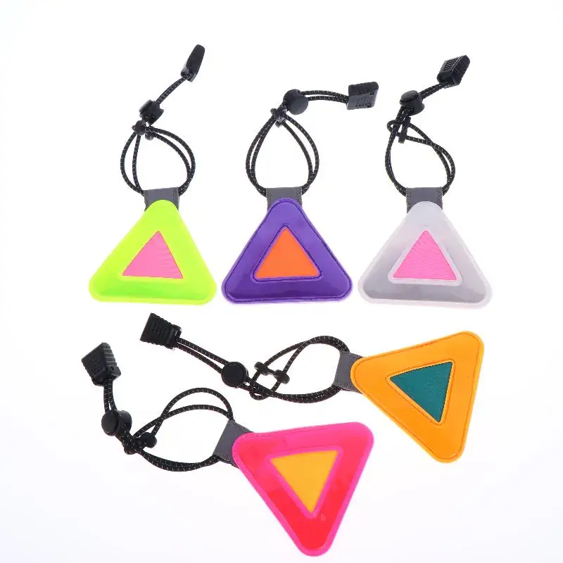 ⑥ Bike Triangle Reflective Signs Safety Warning Pendant Night Riding Reflective Patch Portable Multi Functional Reflective Label
