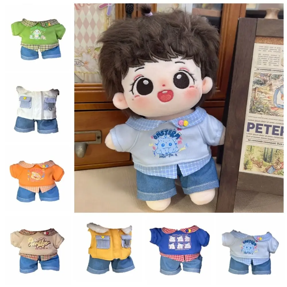 Hoodie 20CM Cotton Doll Clothes Pants Dress Up Stuffed Doll Suit Replacement Casual Suit Plush Toys Clothes Doll Accessories