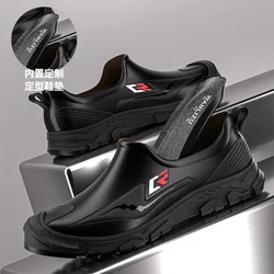 Bottes de pluie imperméables à tube court pour hommes, chaussures d'eau de pêche non aldes et résistantes à l'usure, plus velours, caoutchouc, nouveau