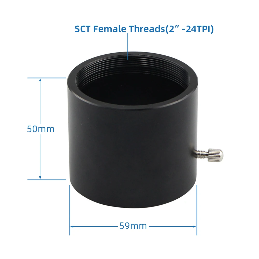 EYSDON 2" to SCT Telescope Visual Back Tube Adapter (2"-24TPI) for Astrophotography Observation