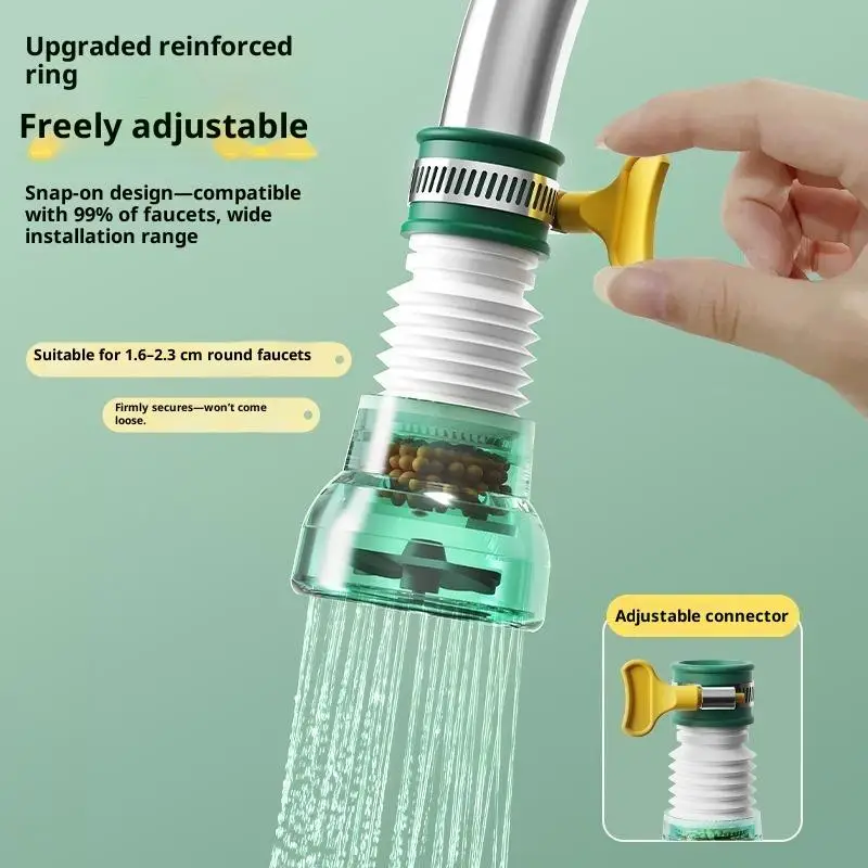 Faucet Water Filter 360° Rotation Anti Splash Efficient Water Purifier for Bathroom Kitchen Home Daily Use