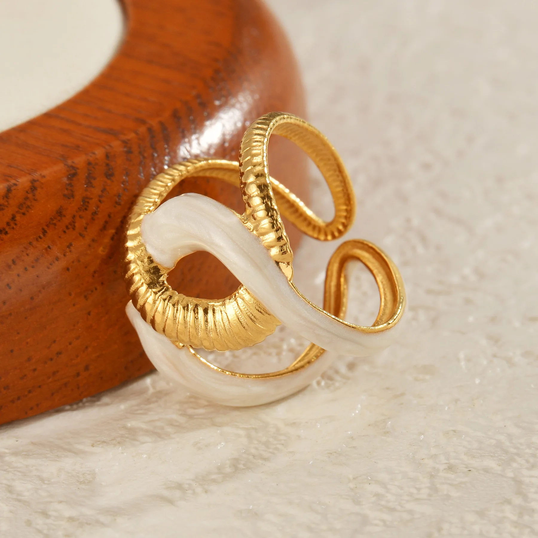 Freeteeme Trendy Oil Dripping New Rings for Women Accesories Stainless Steel Adjustable Gold Plated Rings for You Jewelry Gift