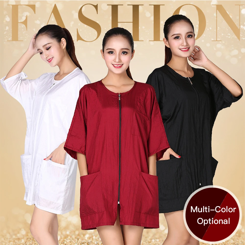 

Breathable Lightweight Short Sleeve Barber Smock Unisex Hairstylist Uniform For Salon Assistants Technicians Pet Grooming