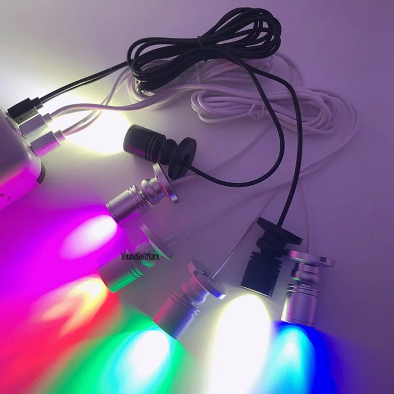 3W DC5V Led USB Spotlight Jewelry Cabinet Showcase Counter Lamp Surface Mounted Ceiling Spot Light USB 5V Interface 2 in One