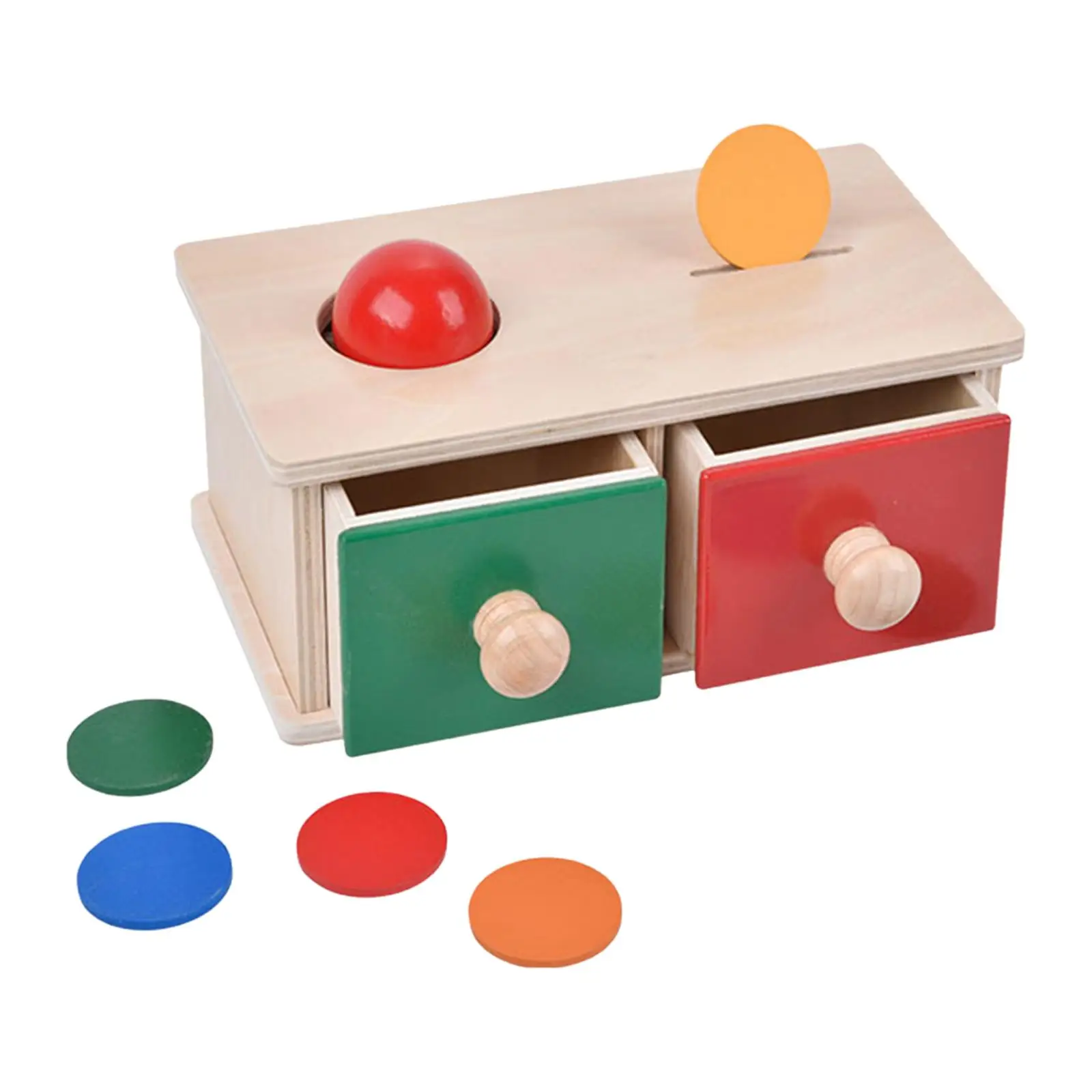 Ball Drop Box Educational Tools Shape Matching Wooden for Birthday