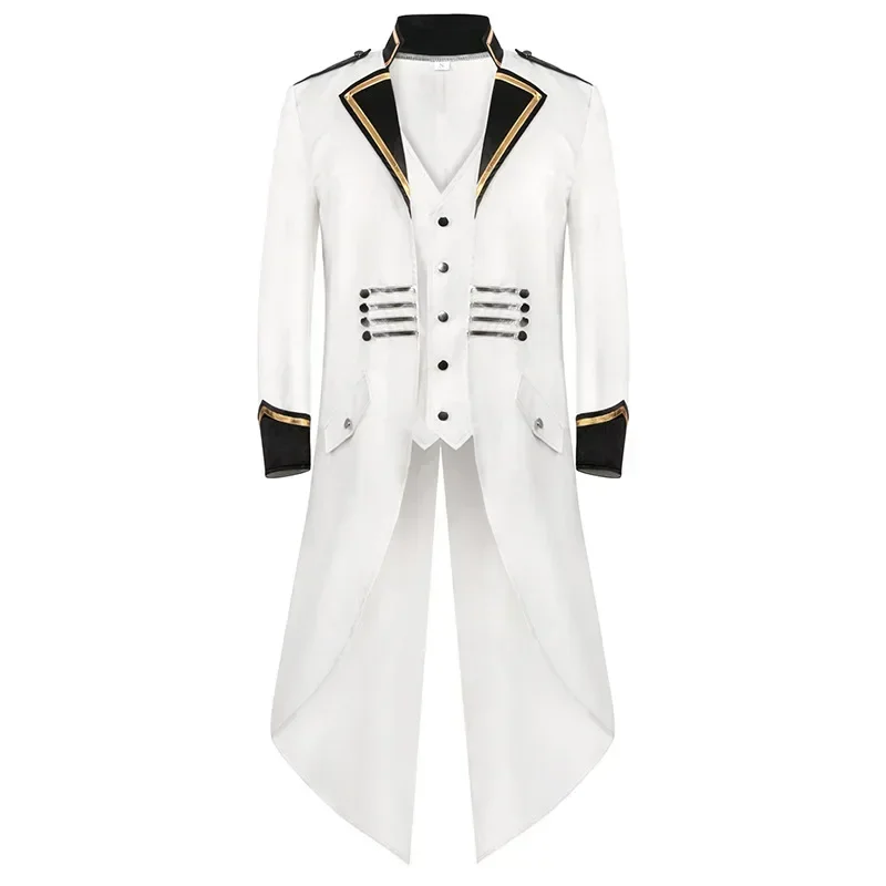 

Men's Mid-Length Punk Retro Tuxedo European American Medieval Clothing Vintage Style Formalwear for Special Occasions