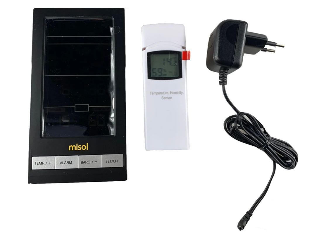 1pcs misol Wireless weather station with 3 sensors, 3 channels, color screen