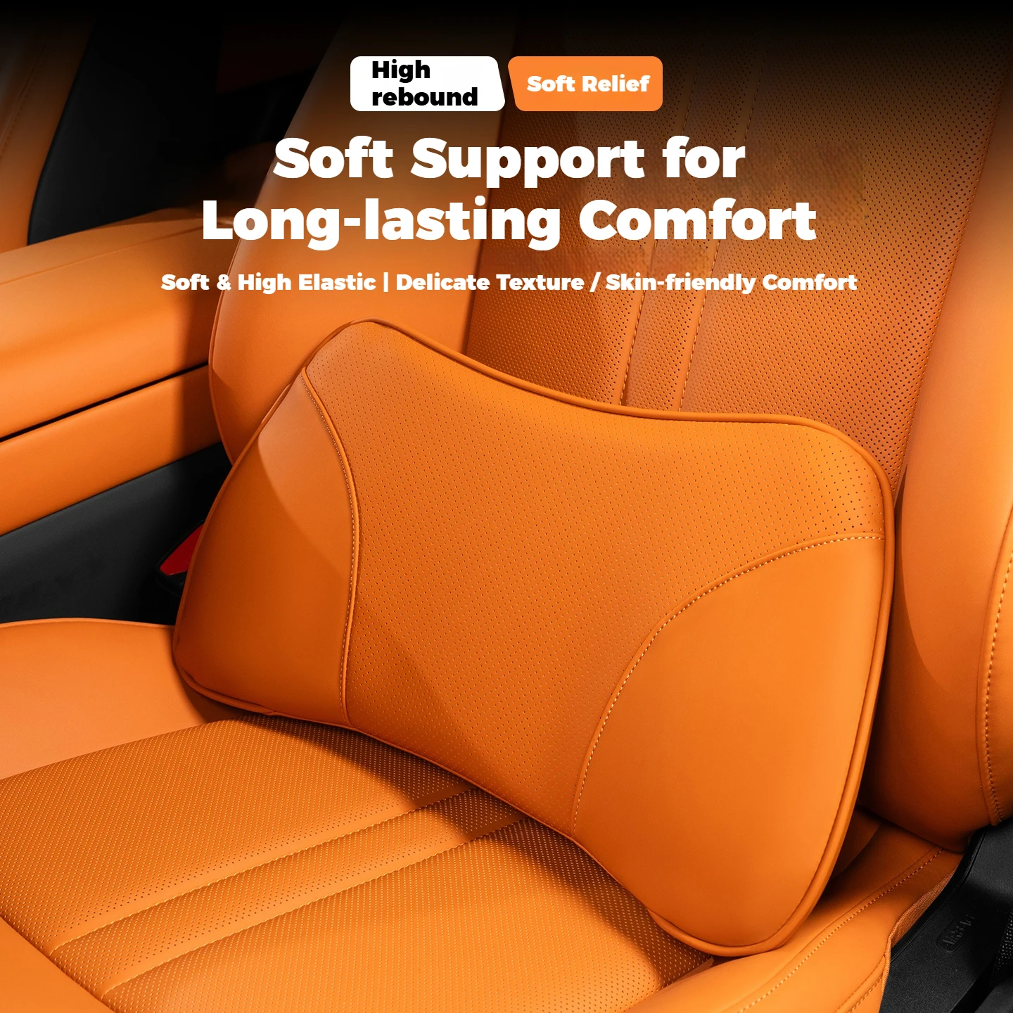 

New Nappa Leather Car Waist Support Built-in Memory Foam Skin Friendly Breathable Soft And Comfortable 8 Colors Popular Style