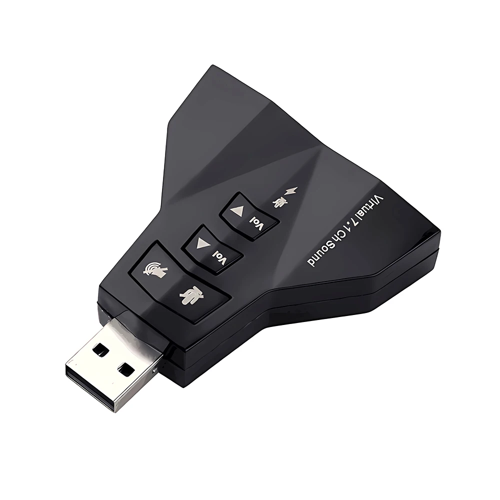 External Virtual USB SOUNDcard 7 In 1 Channel 3D Sound Audio Adapter Dual Microphone Dual Audio Interface Output Independent