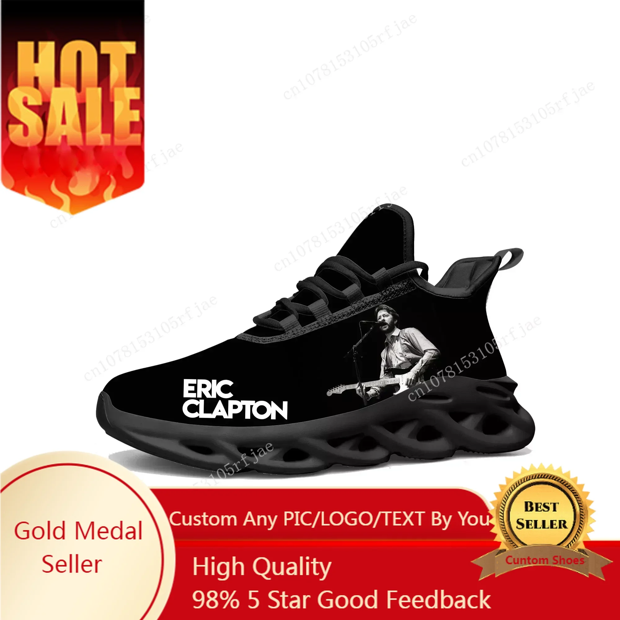 

Eric Clapton Flats Sneakers Mens Womens Rock Guitar Sports Running Shoe Sneaker Lace Up Mesh Footwear Tailor-made Shoe Black