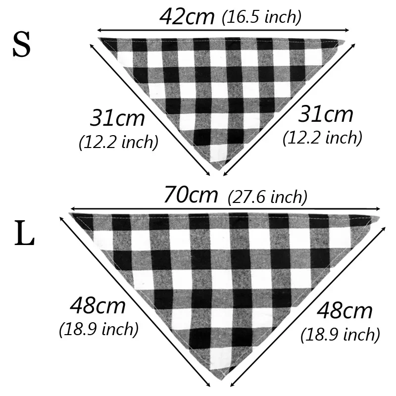 Cotton Big Dog Bandanas Bibs for Medium Large Dogs Classic Plaid Pet Triangle Scarf Golden Retriever mascotas Stuff Accessories