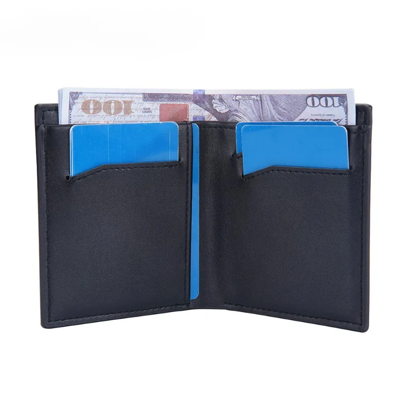 

Men's Leather Card Wallet Minimalist Small Thin Purse Soft Slim Mini Credit Card Bank Card Holder Wallet for Men Cartera Hombre