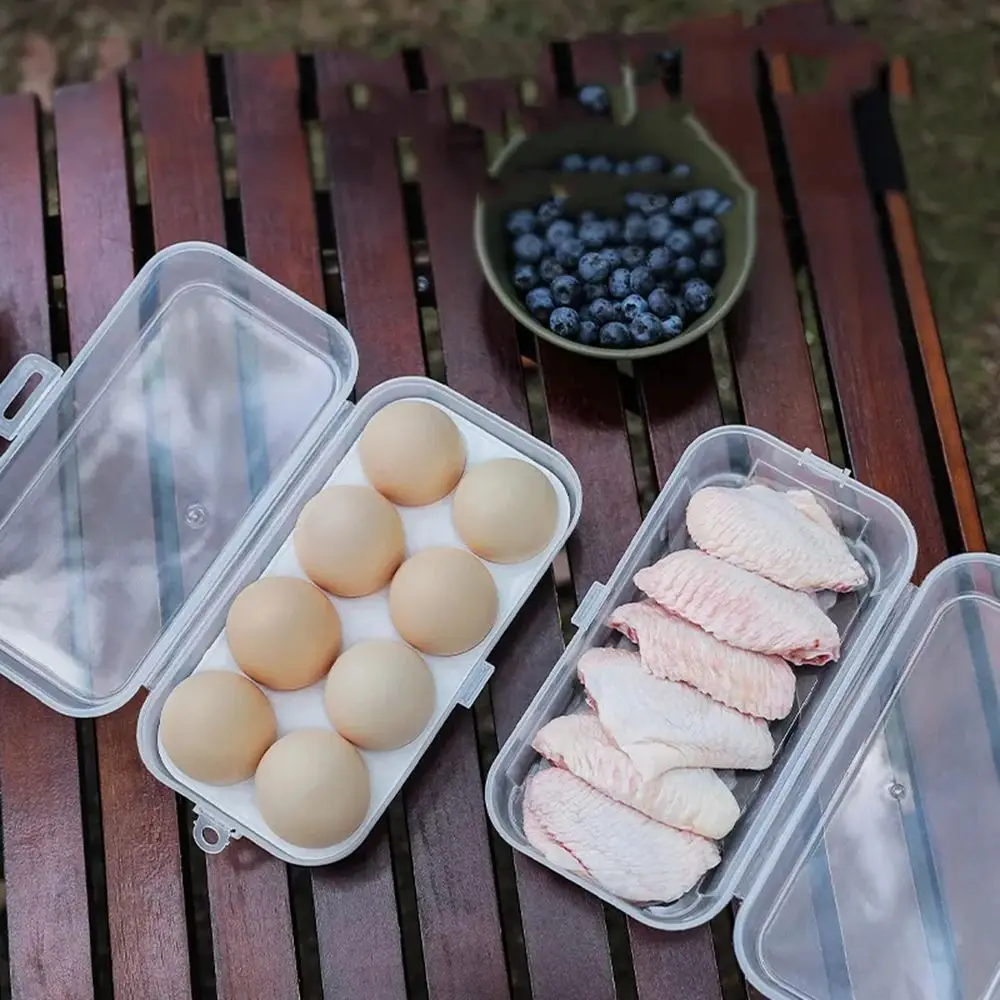 Egg Box 3/4/8 Grids Egg Holder Container for Outdoor Camping Picnic Eggs Box Case Anti-fall Egg Storage Box Kitchen Organizer