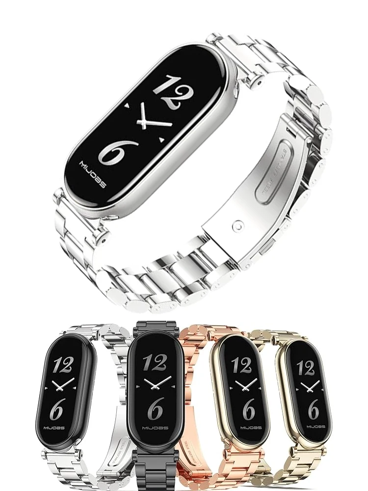 Металлический ремешок для Xiaomi Band Mi Band 10 9 8 nfc miband Сменный ремень на запястье из нержавеющей стали Pulseira Correa Браслет Mi Band 10