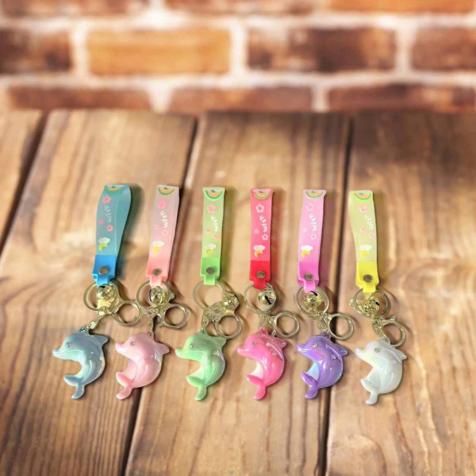 6 Pieces Whale Keychain Compact Portable Bag Accessories Cartoon Bag Pendant Car Key Chain for Goody Bags Filler Gifts Present