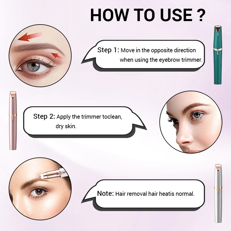 ไฟฟ้าคิ้วTrimmer Faceคิ้วผมTrimmerแบบพกพาผู้หญิงBody Shaperเครื่องโกนหนวดเครื่องกําจัดขนกําจัดขนแบบชาร์จไฟได้