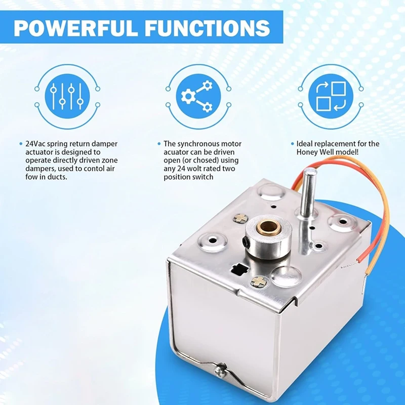 ABRU-2X Damper Actuator Motor For Honeywell M847D M847D1004, ARD & ZD Series HVAC Zone Universal Spring Return 2-Wire, 24 VAC