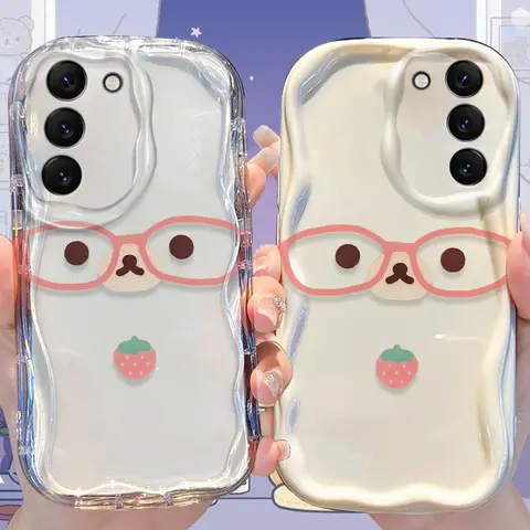 Süße R-Rilakkuma Hülle für Samsung Galaxy S25 S24 S23 S22 S21 Ultra Plus S20 FE A73 A72 A71 A56 A55 A54 5G A52 A52S A51 4G Abdeckung