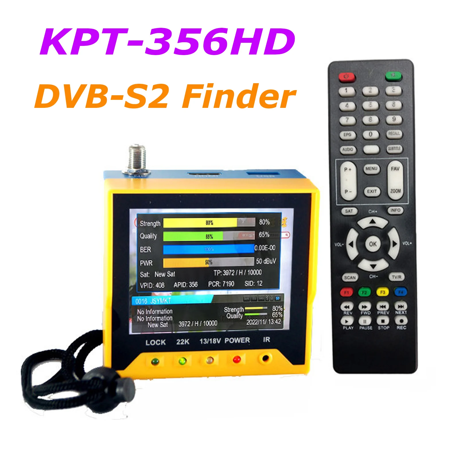 DVB-S2 3,5 pulgadas mano DVB-S2/S buscador de satélite Digital MPEG-2 MPEG-4 buscador de señal receptor de TV satelital KPT-356HD