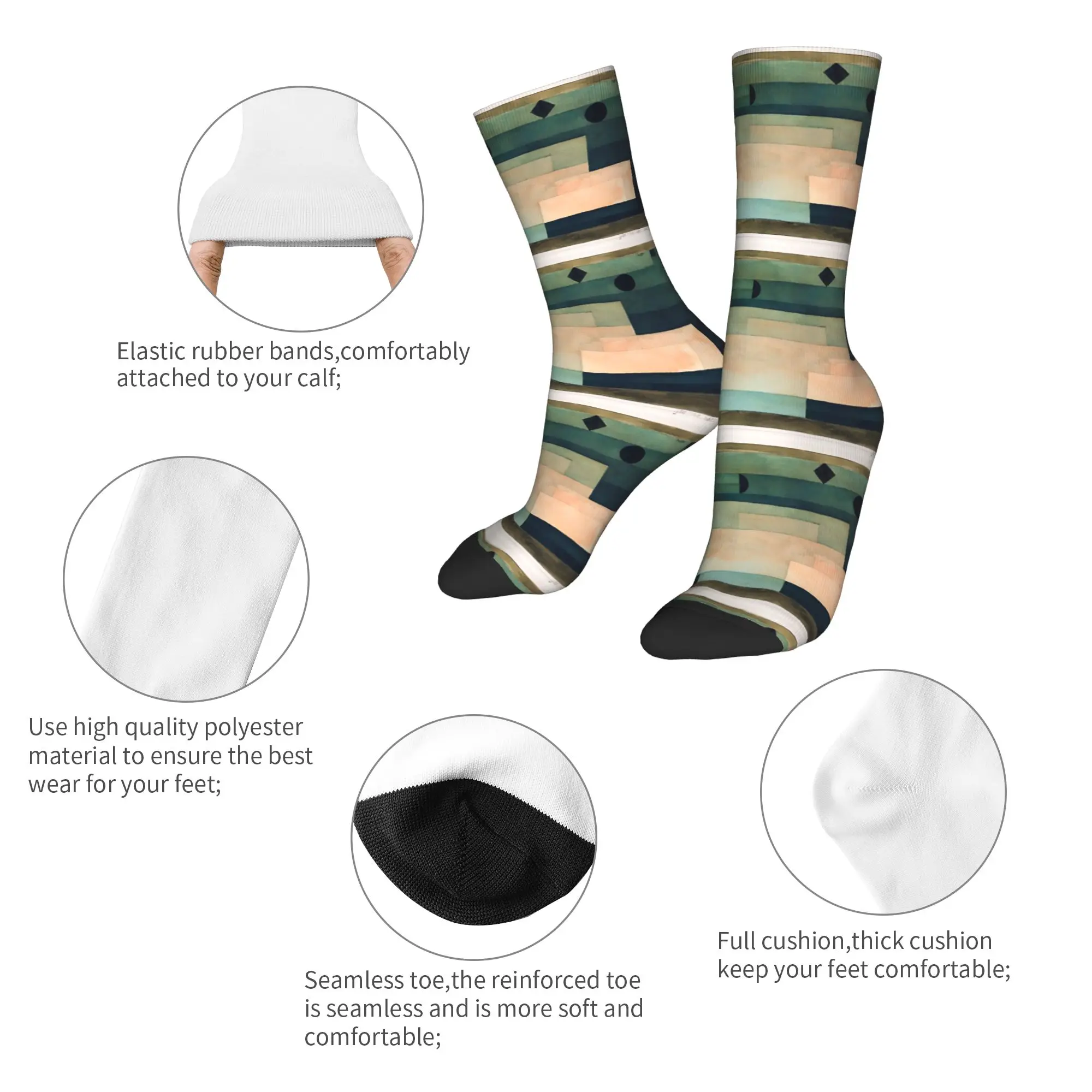 Fashion Men's Socks Casual Paul Klee The Hour Before One Night  Sock Polyester  Skateboard Women's Socks Spring Summer