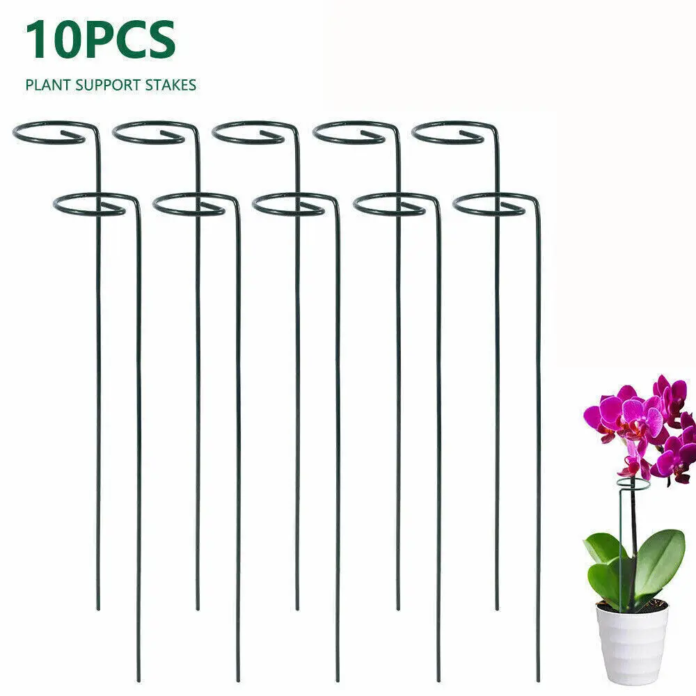 Metal Single Stem Plant Ring Orchid Wer Support Stake Sturdy Durable