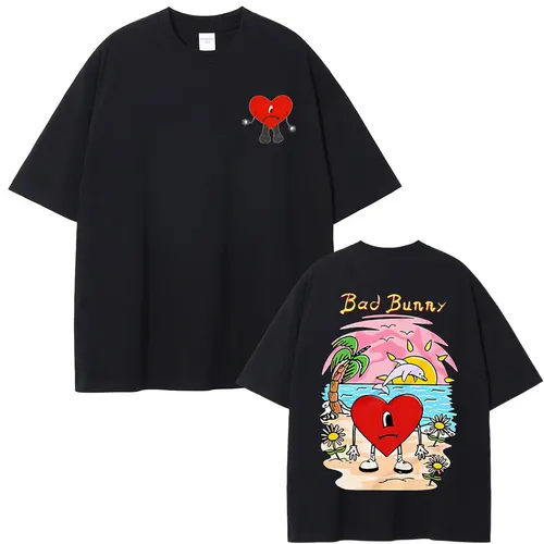Camiseta Bad Bunny Un Verano Sin Ti, camiseta gráfica para hombre y mujer, ropa de calle de gran tamaño a la moda, camisetas de algodón Unisex de alta calidad