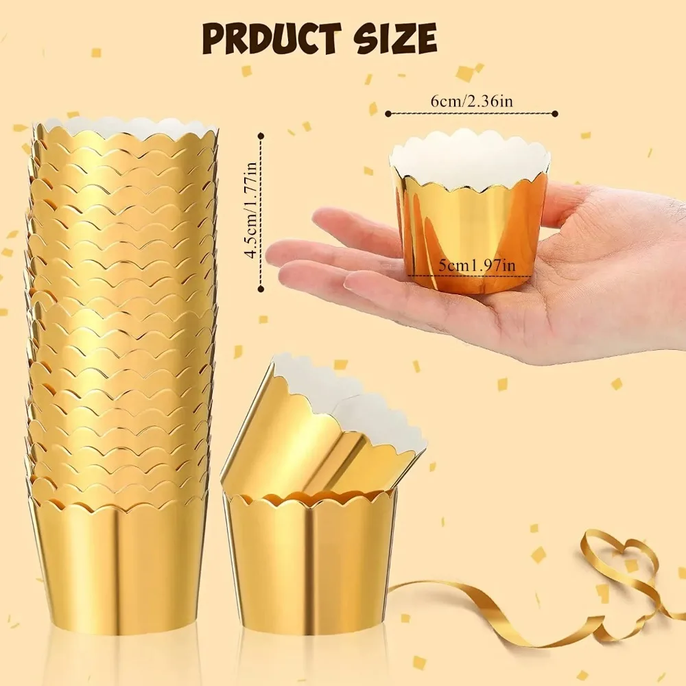 50 pcs Muffins Cup Paper Cupcake Wrappers Baking Cups Cases Muffin Boxes Cake Cup DIY Cake Tools Kitchen Baking Supplies