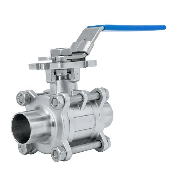 

1.25inch 32mm TC50.5 Hygienic Sanitary Stainless Steel Three-Piece Direct Way Weld Full Port PTFE Ball Valve Purity Ball Valve