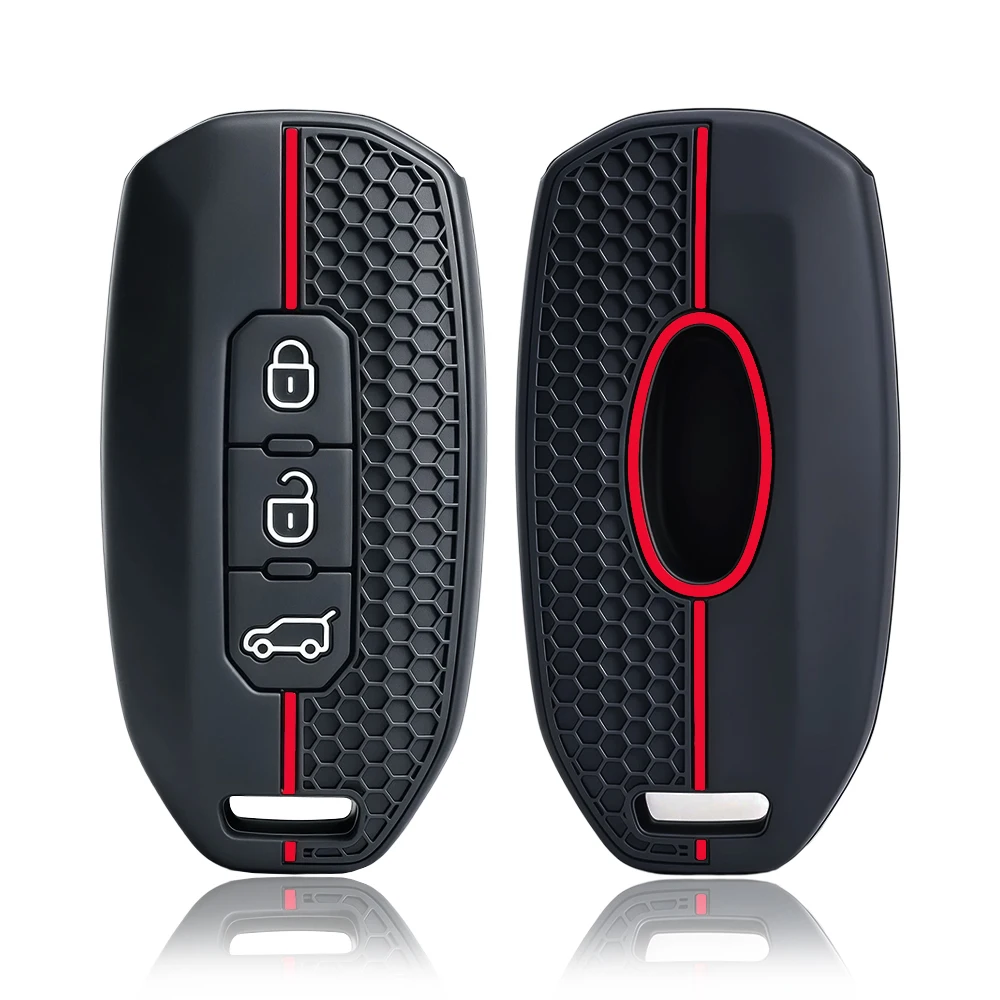 New Silicone Car Fob Key Cover Shell Holder for Ford Transit Custom Territory EcoBoost 2017-2021 Protector Case 3 Button