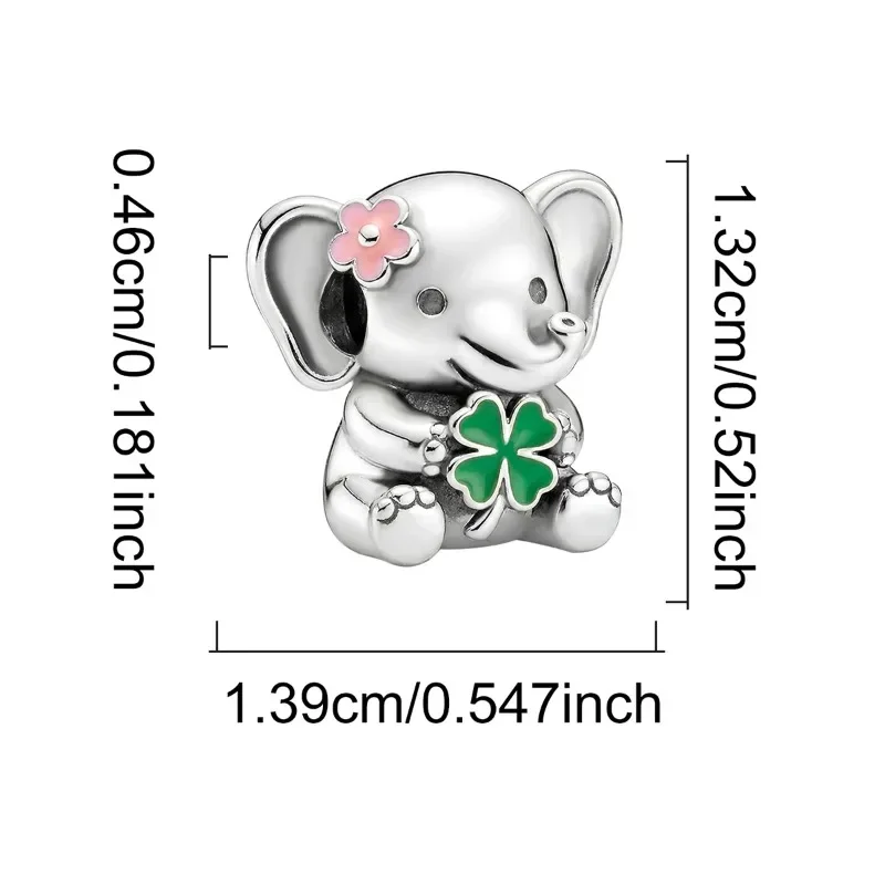 925 Sterling Silber Tiermotiv-Serie: Pinguin-, Fuchs- und Hasen-Anhänger passend für Original-Armbänder und -Armreifen, Edelschmuck-Geschenk – Detail 4