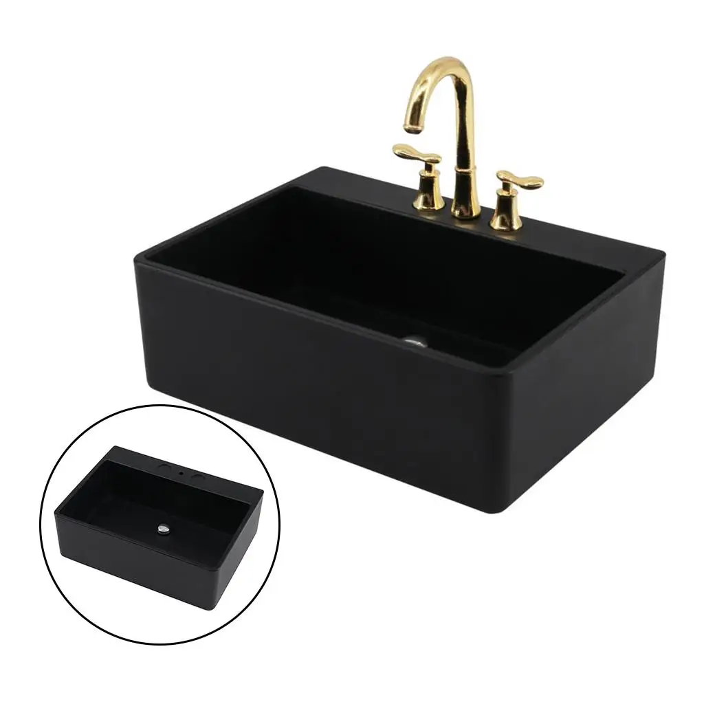 1:6 PVC Wash Basin Sink / Water Faucet  Dollhouse Bathroom Accs