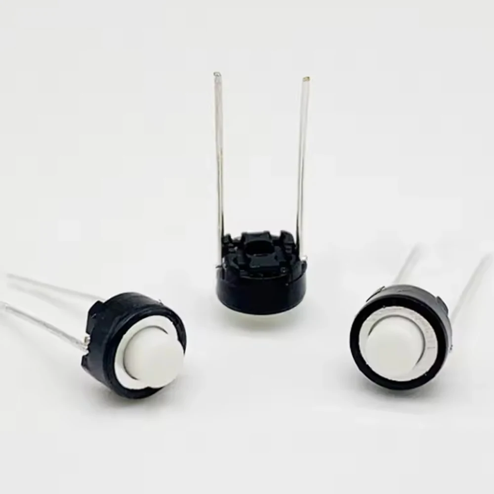 Cltgxdd 100pcs 6*6*5mm DIP Tactile Push Button Micro Switch Momentary White Head Bulk