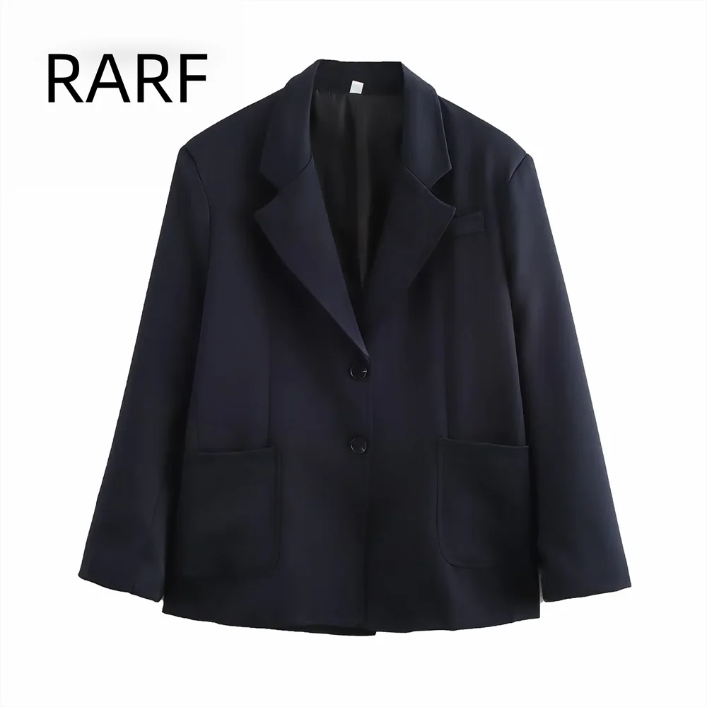 

2024 Autumn/Winter New Product Fashion Women's Wear Simple and Versatile Pocket Decoration Wide Version Suit Coat