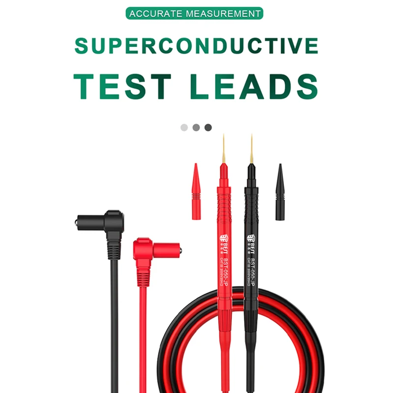 

BST 050 2000V 20A Test Leads with Thin Replaceable Probe Tip and Insulated Silicone Leads for Digital Multimeter