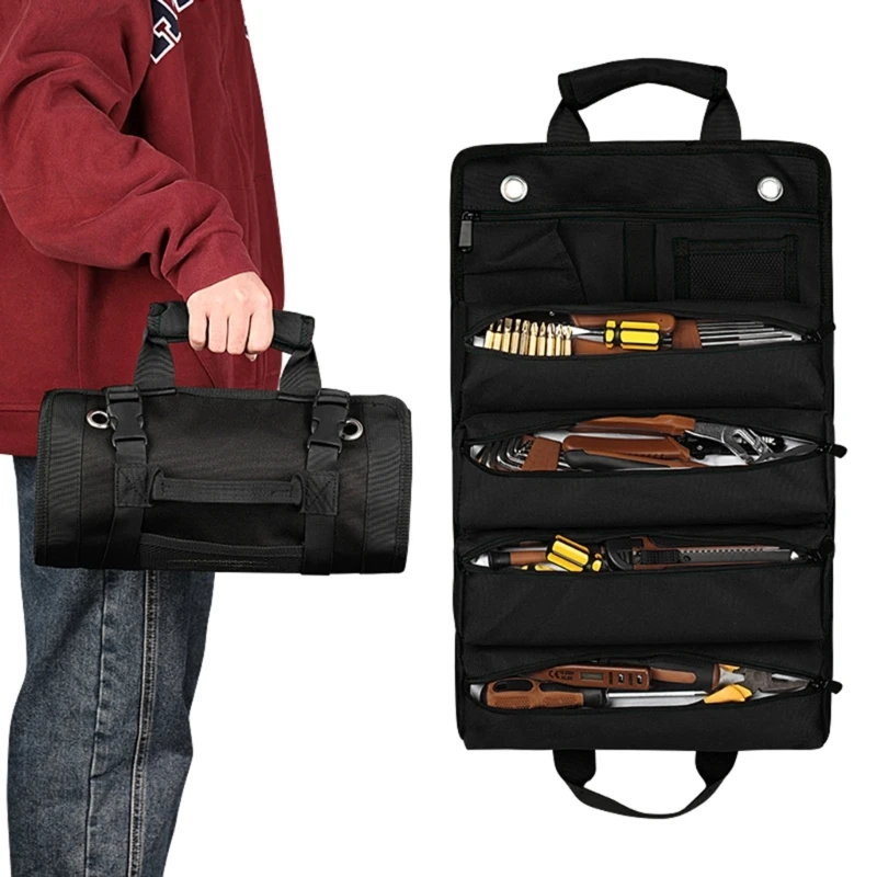 

Shockproof Tool Bag Reliable and Waterproof Essential Tool Roll Up Bag for Professional Repairs and Installations M89B