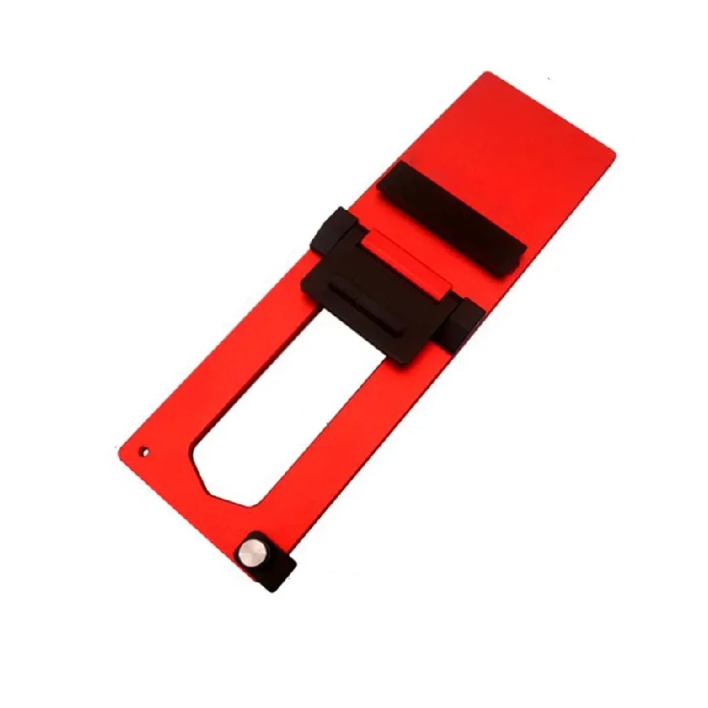 Electric circular saw guide rail with CNC aluminum alloy and brass locking screws for precise 90 degree positioning
