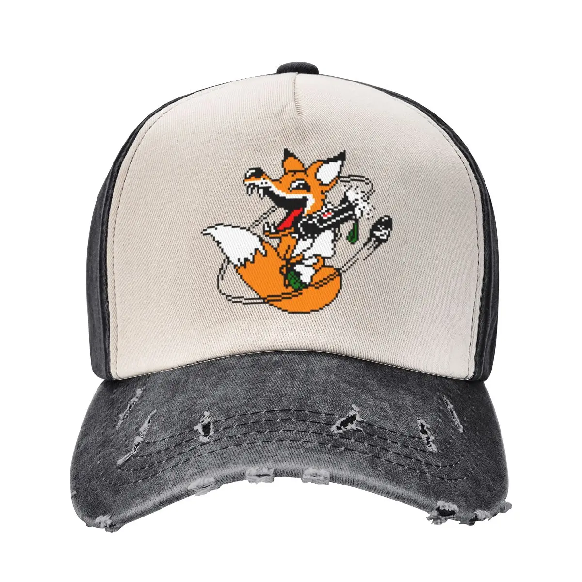 FOXHOUND PIXELART FOX BLACK Baseball Cap Sports Cap hiking hat Women Beach Fashion Men's