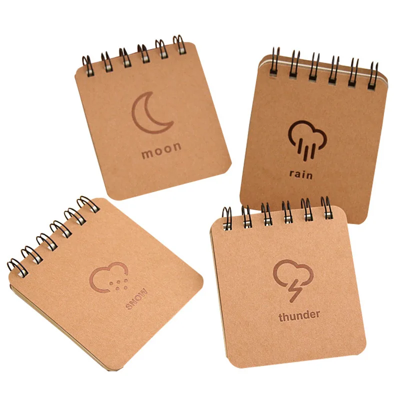 Retro Wind Moon Snow And Rain Weather Forecast Cute Small Book Coil Notepad Student Portable Notebook