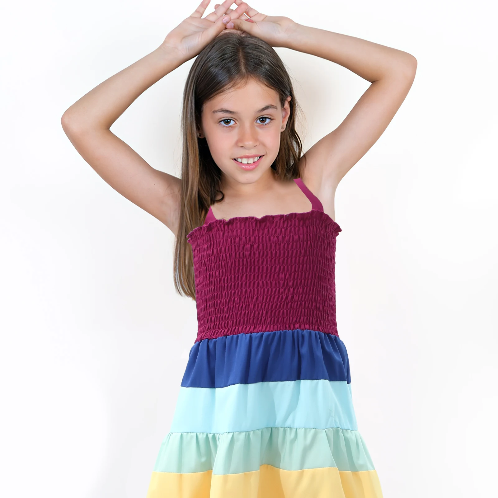 

Fringe Rainbow Body Dress Skirts Sleeveless Strapless Clothing Performance Costume