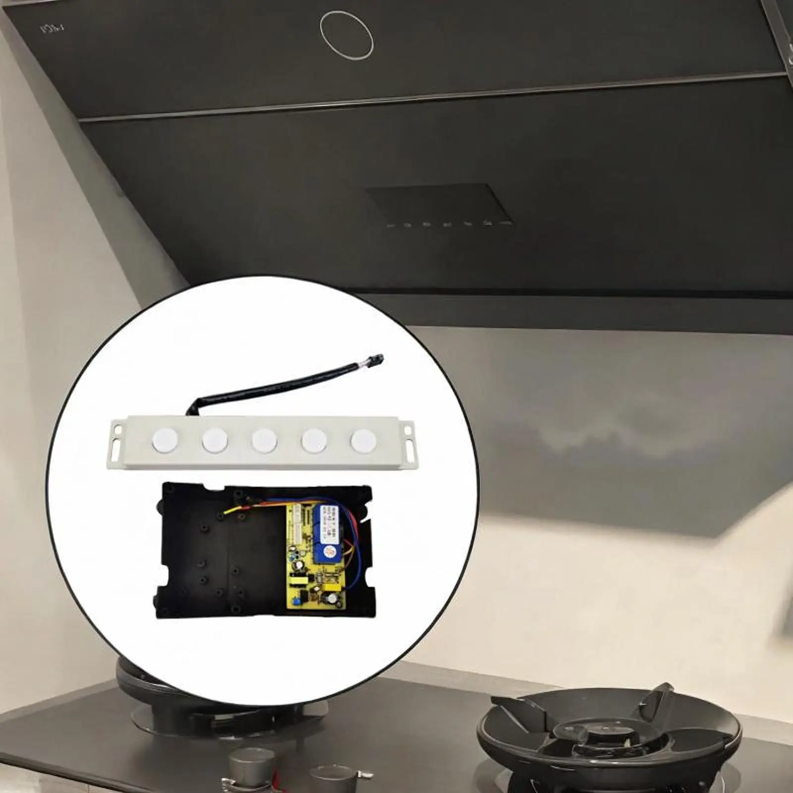 

Kitchen Accessories Replacement Switch Control Board Sturdy Universal Spare Part Key Board Switch for Range Hood 5 Push Button