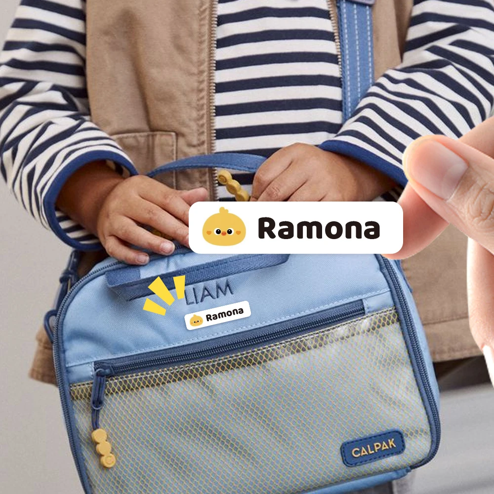 Custom animal Name Sticker,Transparent Waterproof Stickers for Kids,diy Name Labels for School Bag Bottles Pen Box  Mug Uniform view 2