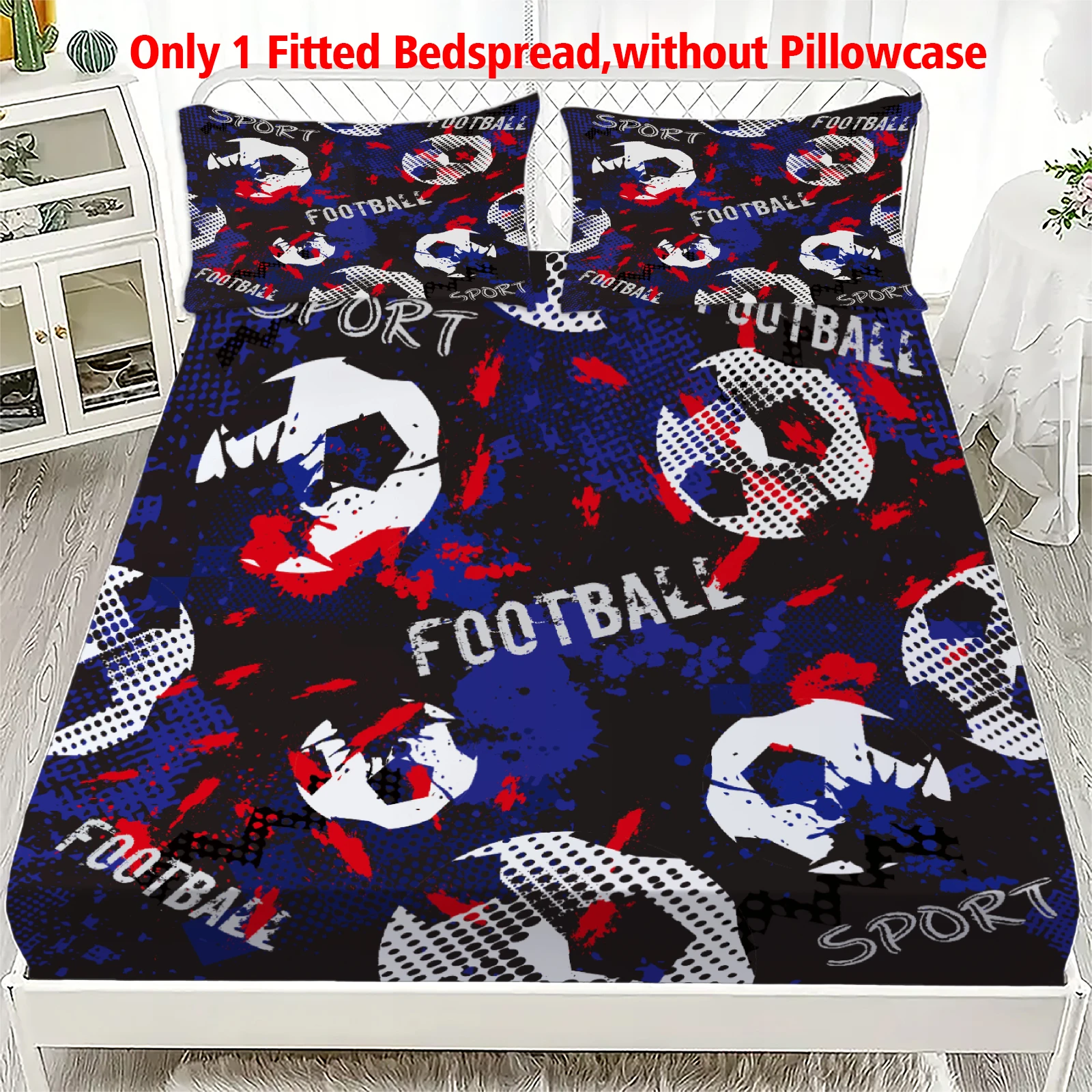1 Football digital printed frosted Fitted Sheet,bedroom printed bed cover,bedding(No pillowcase)