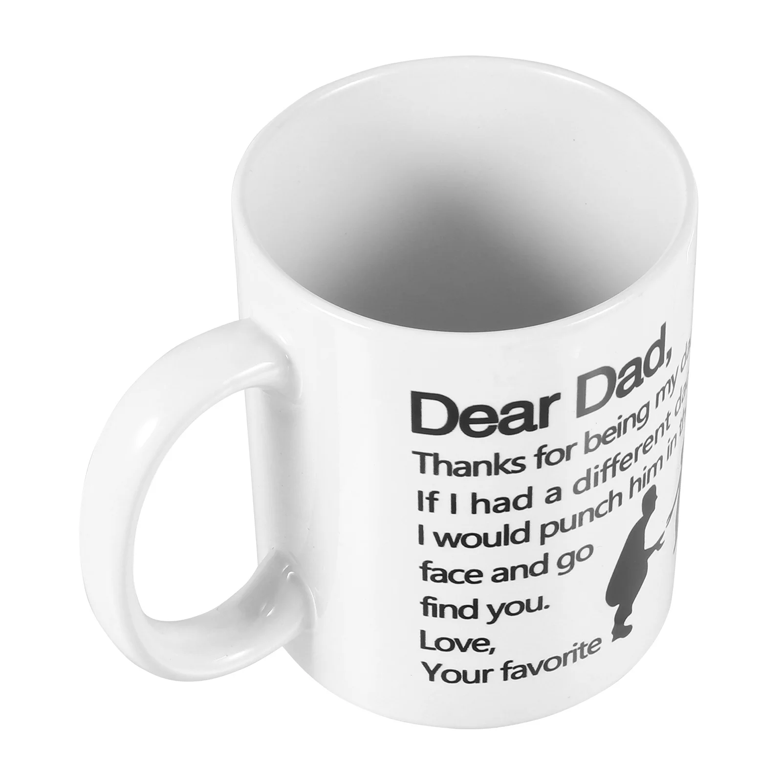

1Pcs Ceramic Coffee Mug Creative Father's Day Theme Smooth Surface Breakfast Drinking Cup Office Use Ceramic Cup